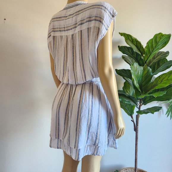 Rails Linen Angelina Dress Grated Print White Color Size M NWT Women Vacation - Picture 10 of 15